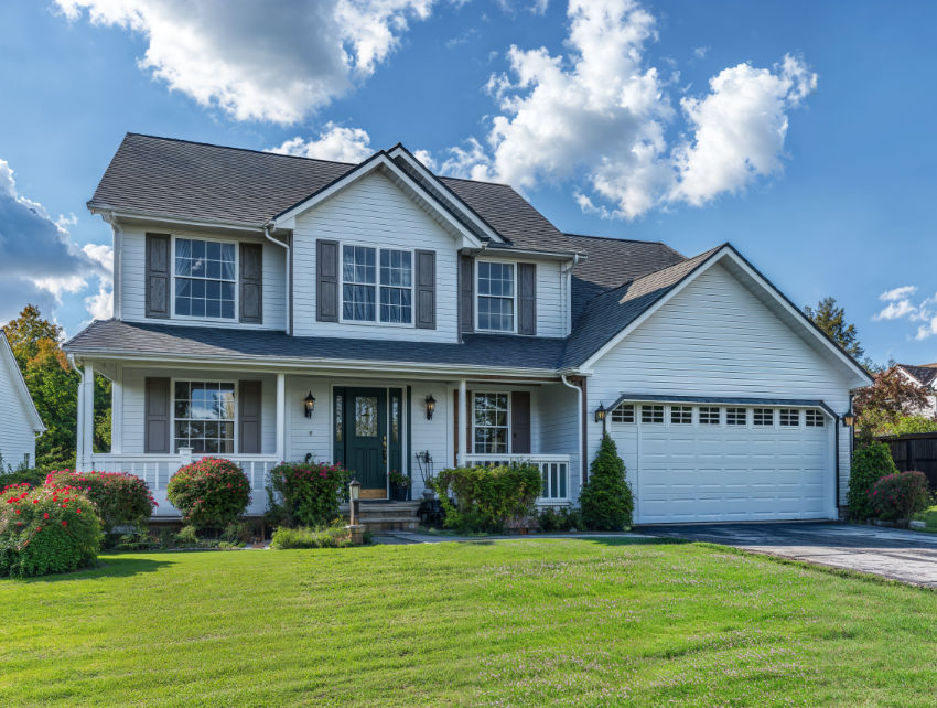 Garage door color matching a home's exterior
