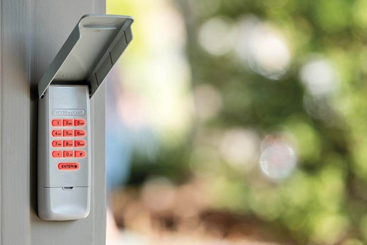 Liftmaster garage door opener keypad with orange keys