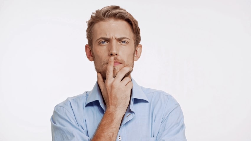 Skeptical Man Considers Company Credentials