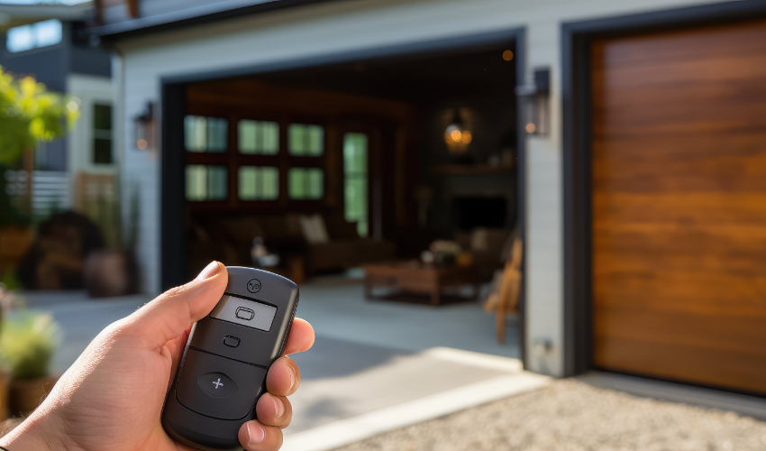 Garage door signal - remote in hand