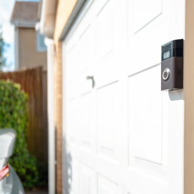 Modern garage door opener security illustration