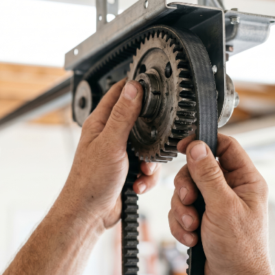 Garage door opener belt, chain, and rail system