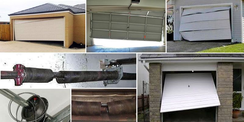 Broken garage doors collage