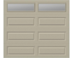 White garage door model with long raised panels