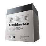 Backup battery for direct current Liftmaster garage door openers